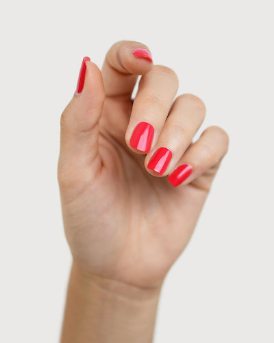 Bright Pink nail polish swatch on Fair Skin tone by Sienna Byron Bay
