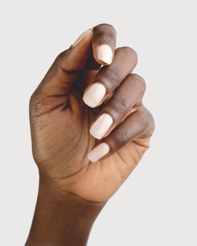 Nude Light Peach Sienna Nail Polish on Dark Skin Tone