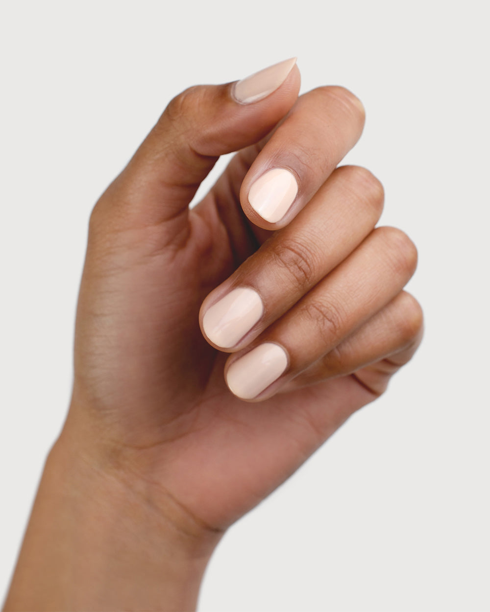 Nude Light Peach Sienna Nail Polish on Medium Skin Tone