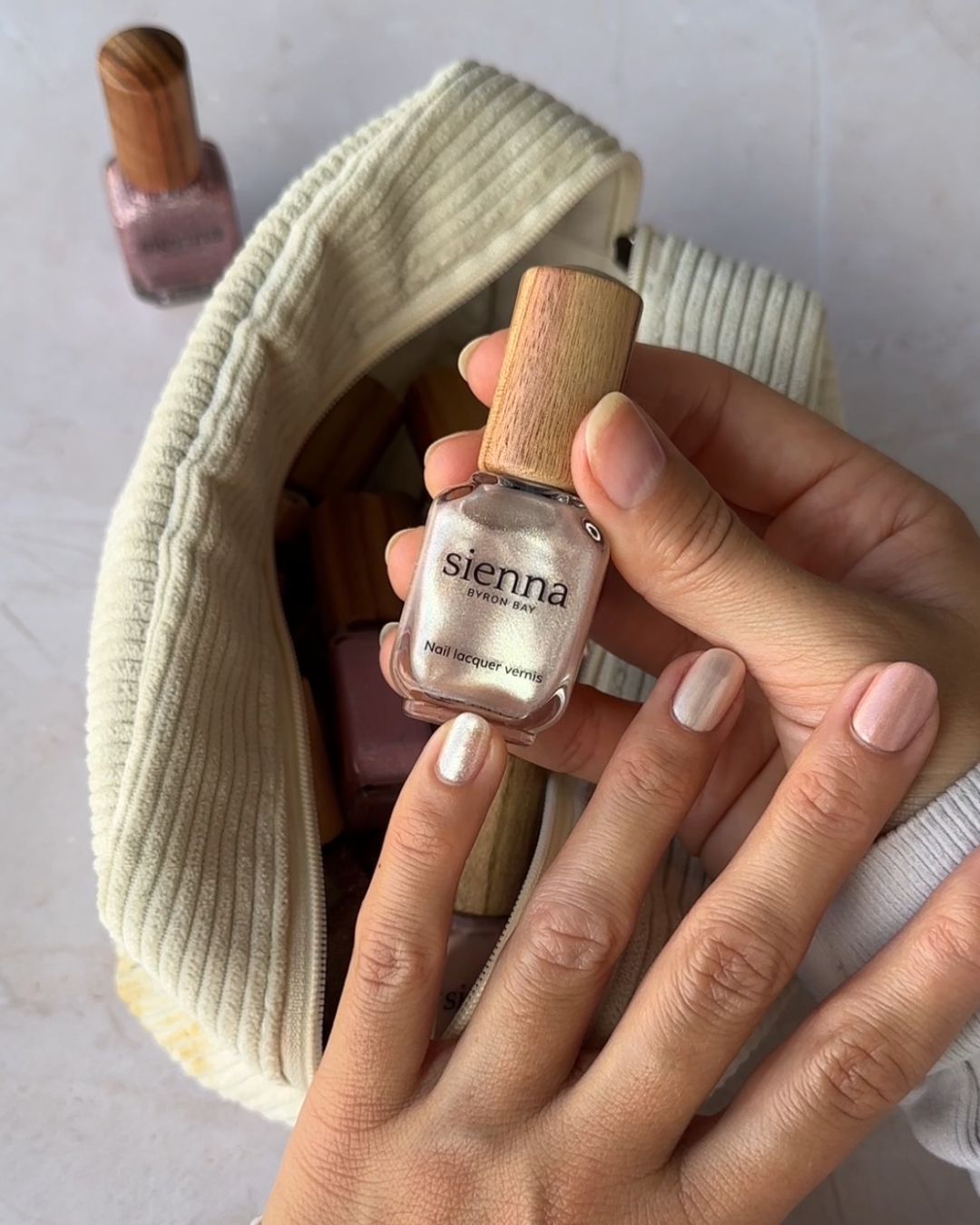 Glimmer Nail Polish painted on nail