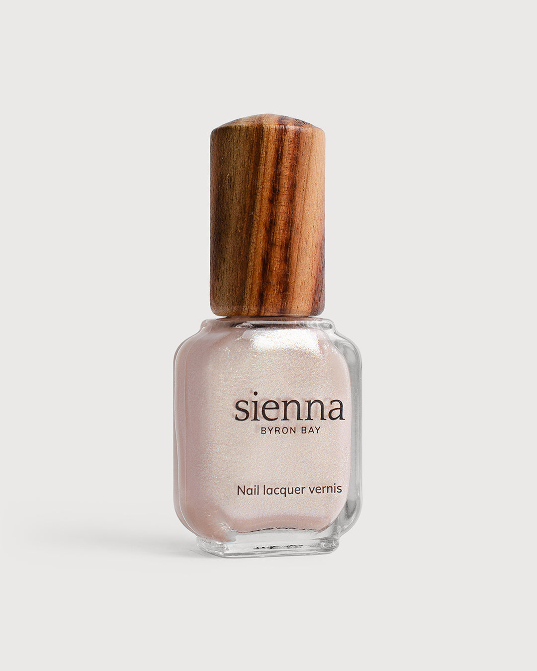 Glimmer: Holographic Alabaster Shimmer Glass Bottle Timber Cap