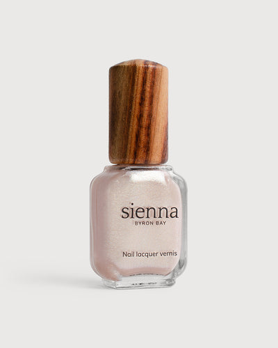 Glimmer: Holographic Alabaster Shimmer Glass Bottle Timber Cap