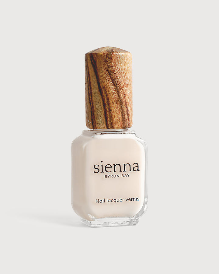 Milky Sheer White Sienna Nail Polish Bottle with Timber Cap