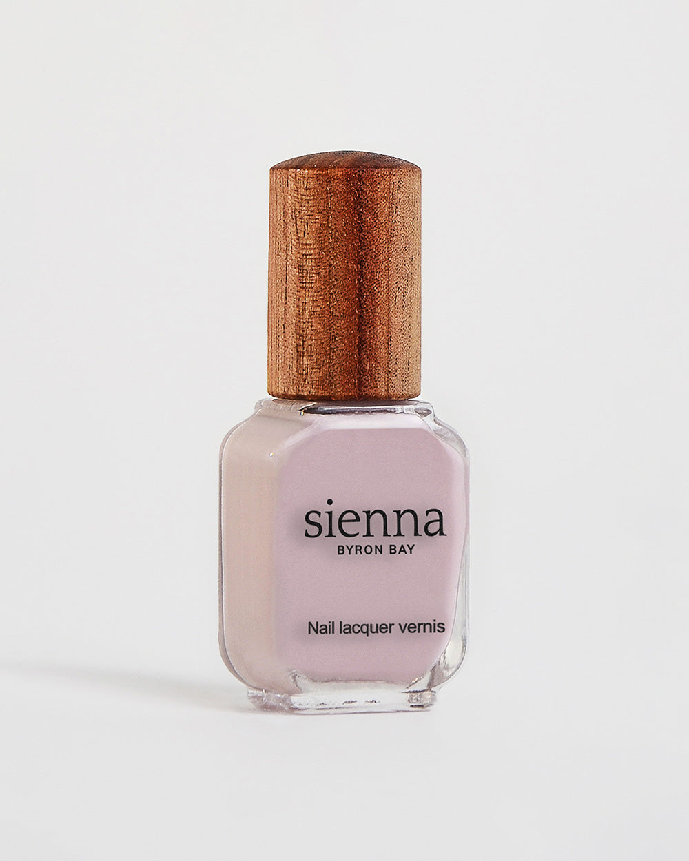 Tranquility Light Mauve Rose Crème nail polish bottle by Sienna Byron Bay.