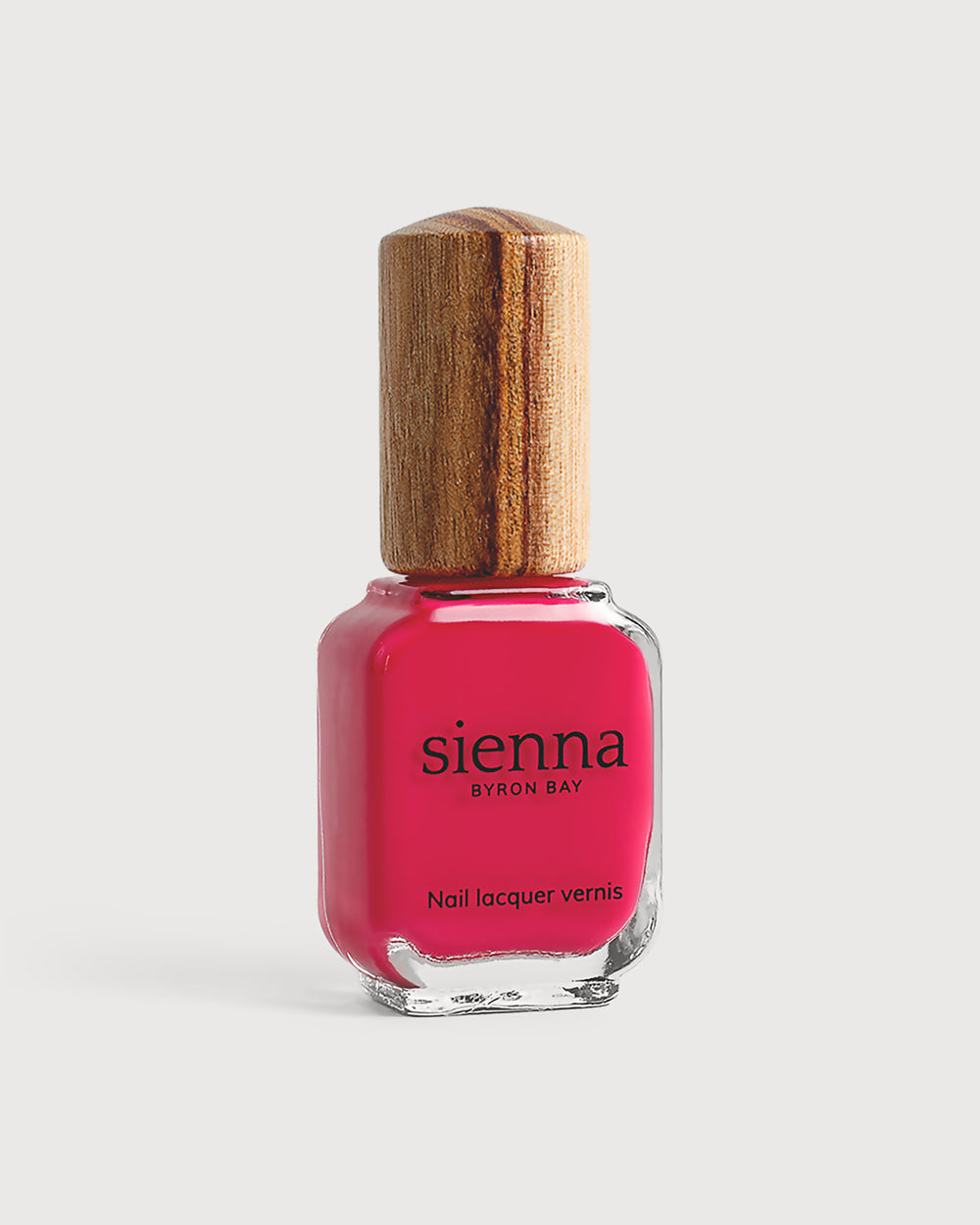 Blooming Fuchsia Petal Pink Nail Polish Bottle with Timber Cap