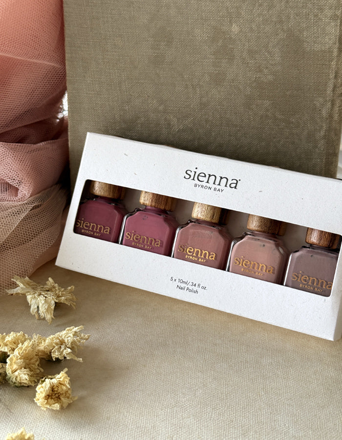 Heartsong collection quin, a collection of five earthy pink and mauve creme shades inspired by nature