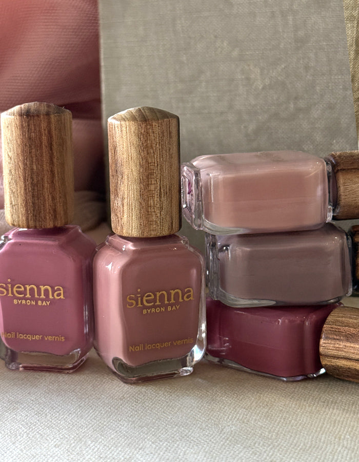 Heartsong collection quin, a collection of five earthy pink and mauve creme shades inspired by nature