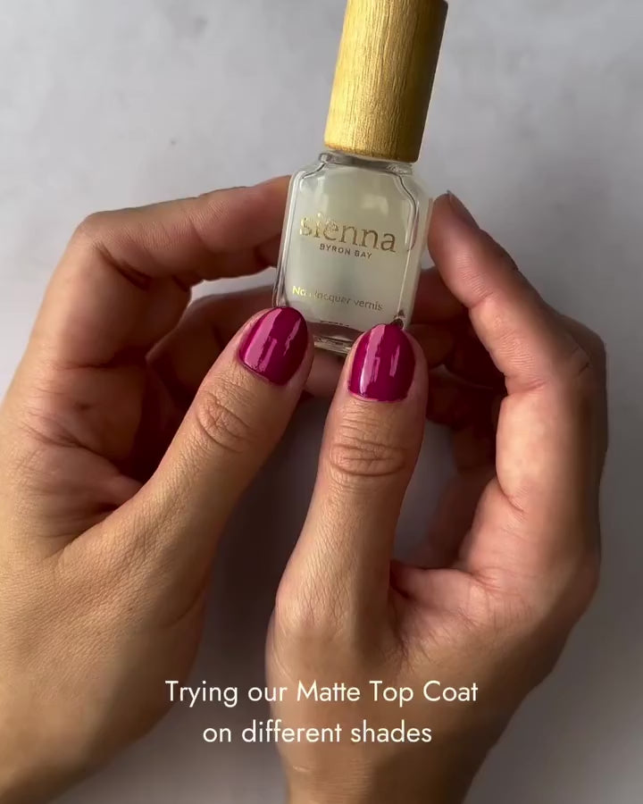 Video of the Matte Top Coat applied on different shades
