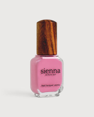 classic lolly pink nail polish glass bottle with timber cap