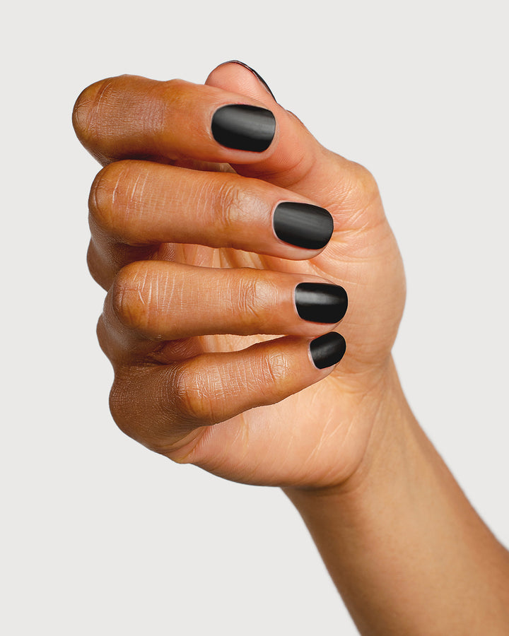 clear matte top coat nail polish hand swatch on medium skin tone
