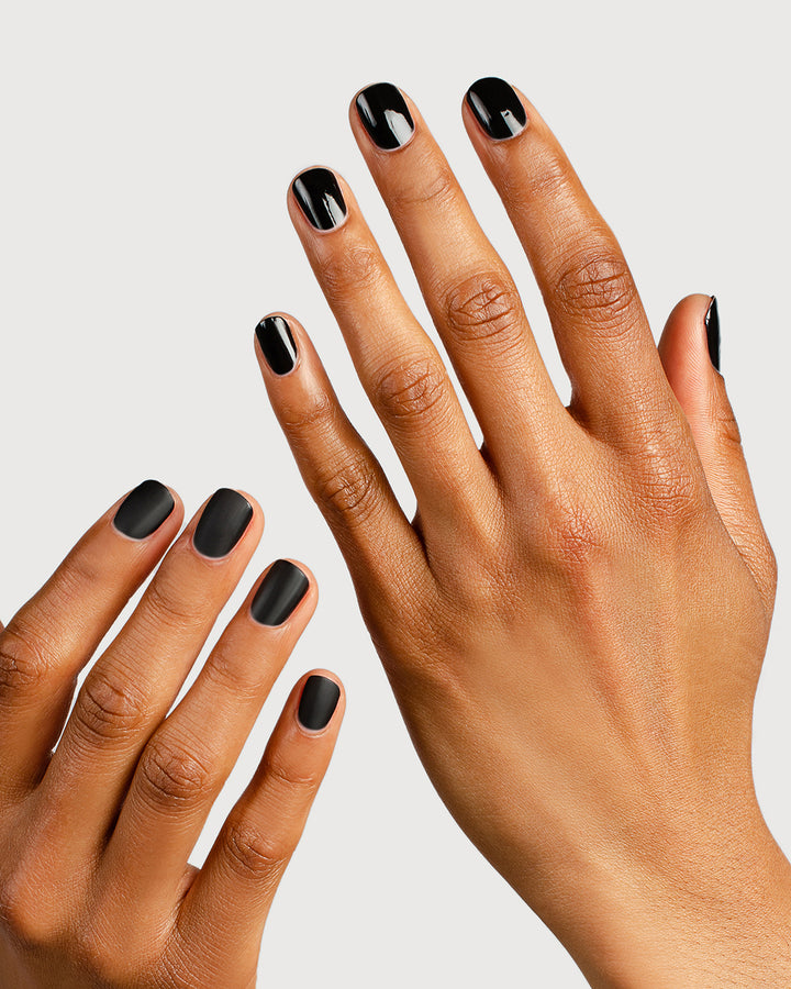 clear matte top coat nail polish hand swatch on medium skin tone two hands