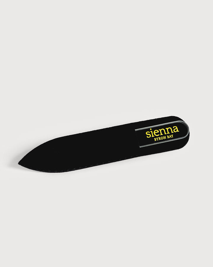 mini glass nail file in black cover
